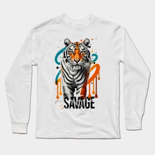 Tiger - Bauhaus style Long Sleeve T-Shirt